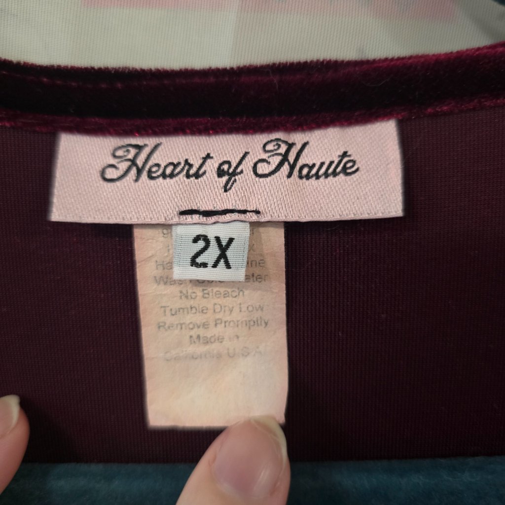 Euc - Heart Of Haute Rhea Dress Burgundy Velvet Red Wine Wrap Maxi Pinup Retro — image 6 of 8